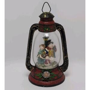 Vintage Resin Snowman Snow Family Christmas Decoration Lantern 11 Inches